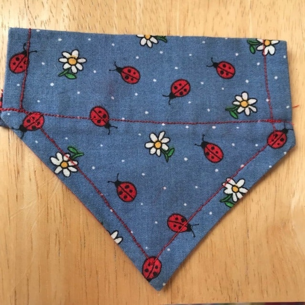 Ladybug dog collar Over the collar Handmade New